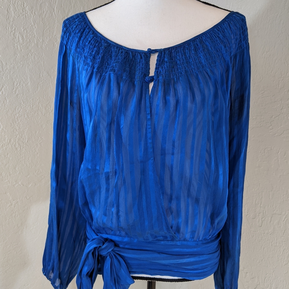BCBG- Electric blue long sleeve blouse